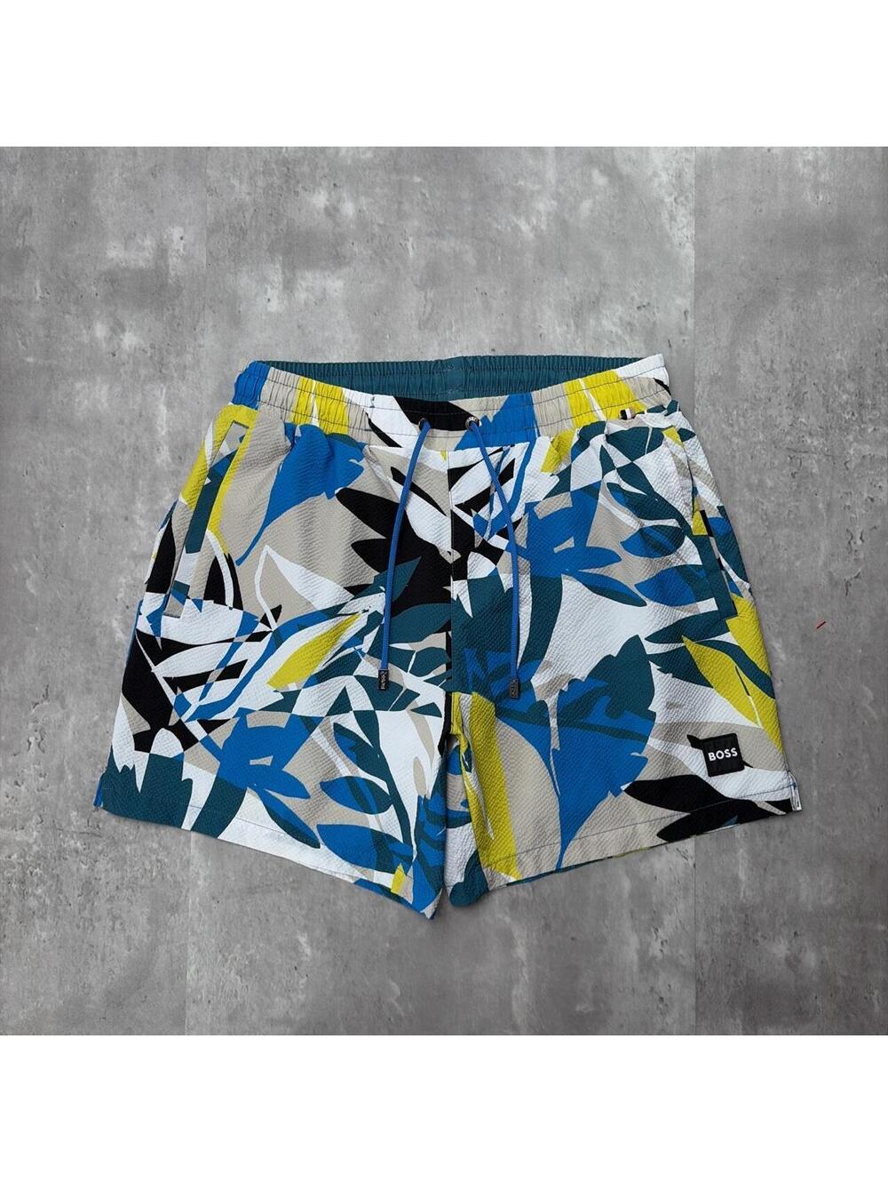 Y2K Hugo Boss Floral Surf Board Shorts